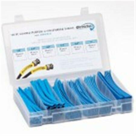 TECHFLEX 6 in. Shrinkflex Heat Shrink Tubing Kit, 2 - 1 Shrink, Blue, 110PK HSK2-BL-K